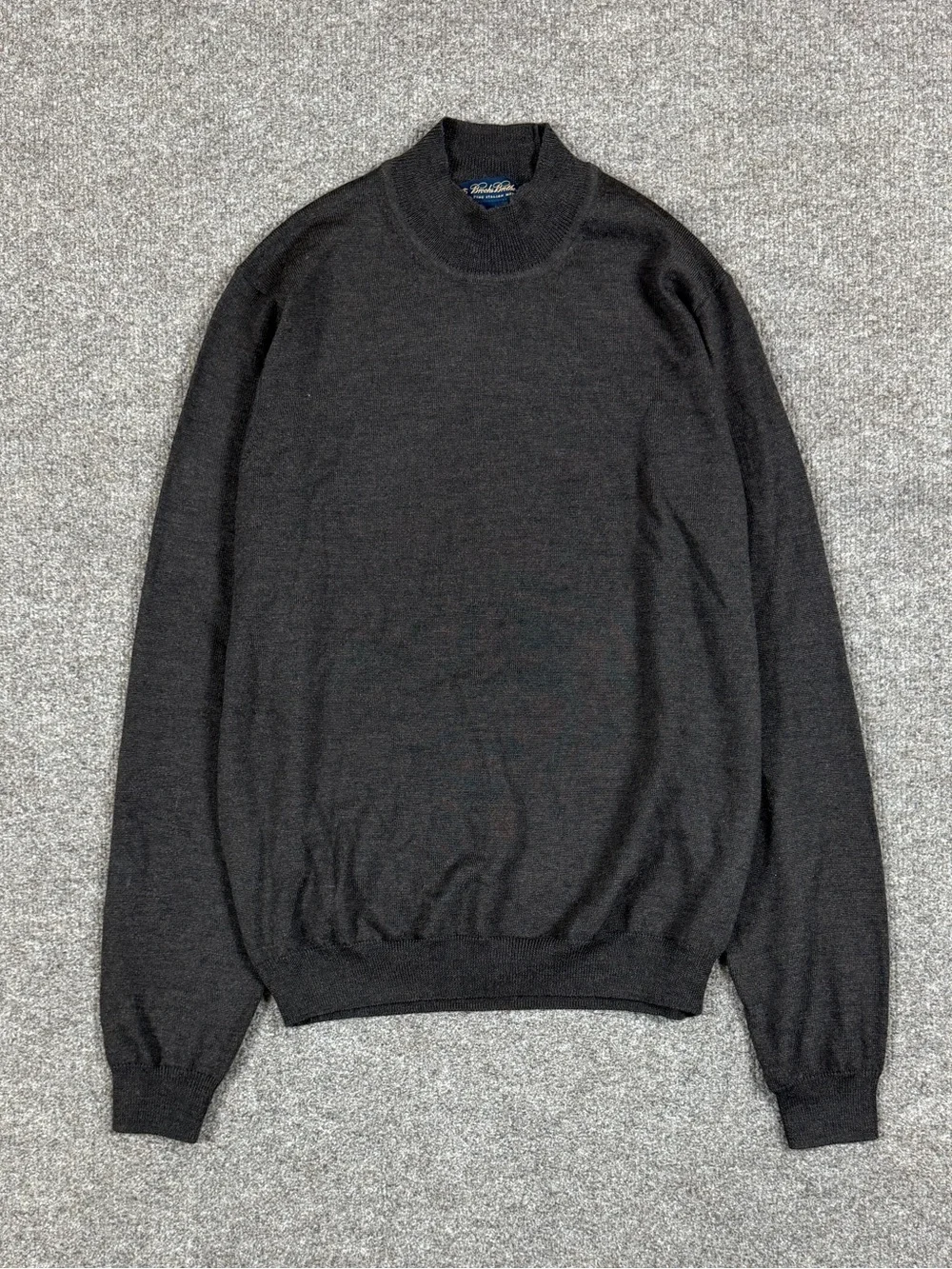 Vintage Brooks Brothers Brown Mock Neck Merino Wool Sweater Men’s Small 90s NWT